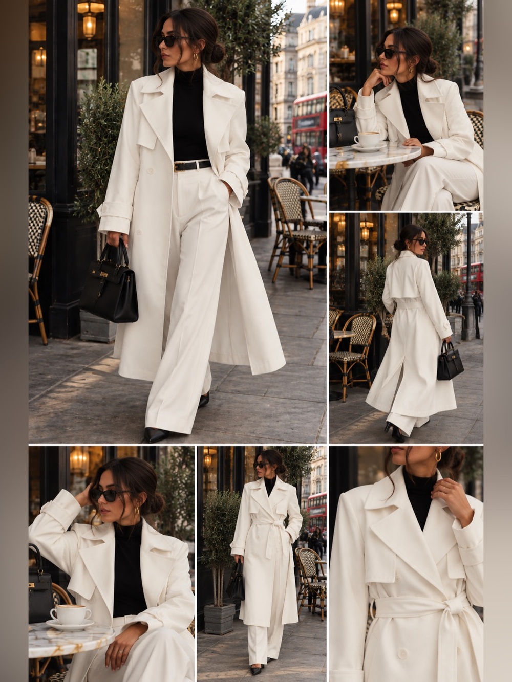 Massimo Dutti Ivory Straight-Leg Trousers